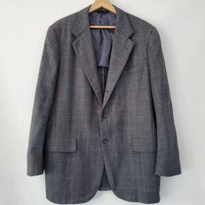 Vintage Southwick Roderick‎ St. John's wool blazer jacket gray plaid size 43 T